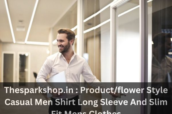 Thesparkshop.in : Product/flower Style Casual Men Shirt Long Sleeve And Slim Fit Mens Clothes
